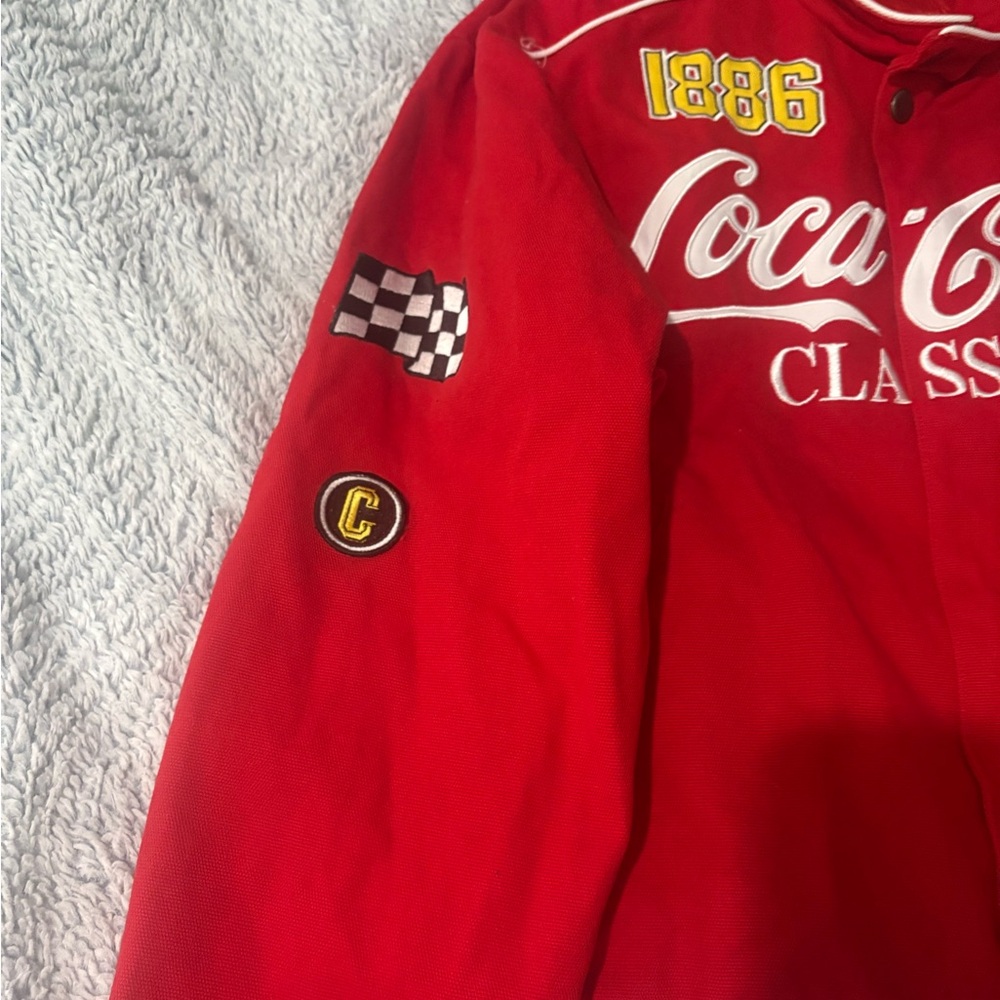 Coca Cola Red Classic Patch Bomber Jacket men siz… - image 4